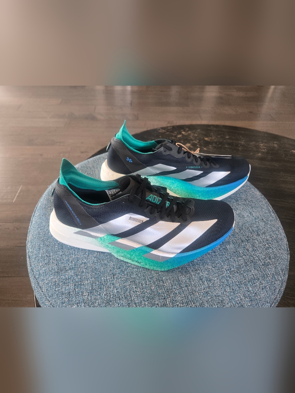 Adidas Adizero Adios Pro 4 Black & Teal Racing Shoes - Picture 2 of 10